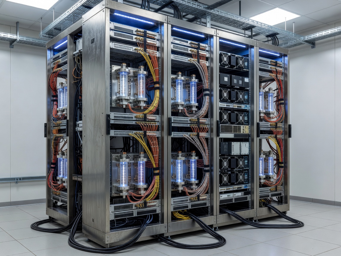 Industrial server rack housing an atomic clock infrastructure